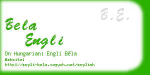 bela engli business card